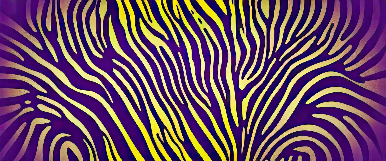 Papier Peint Abstrait - Motif Zébré Jaune et Violet