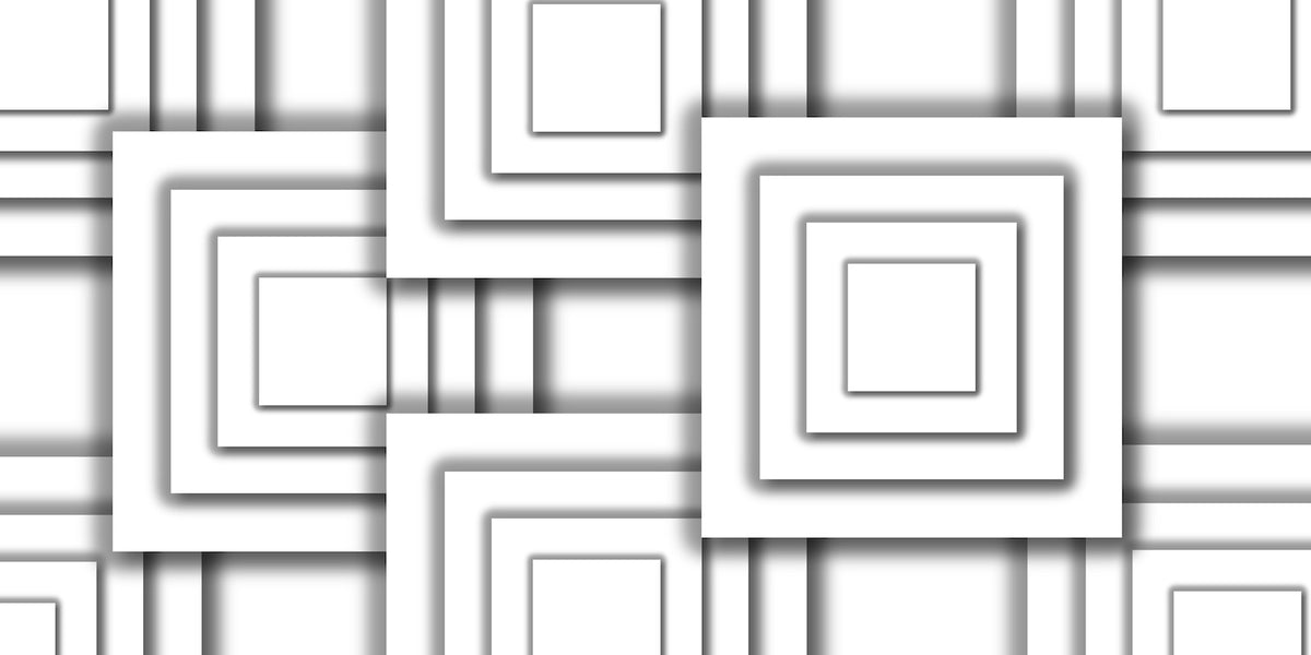 Papier Peint Noir et Blanc - Carrés 3D Minimalistes