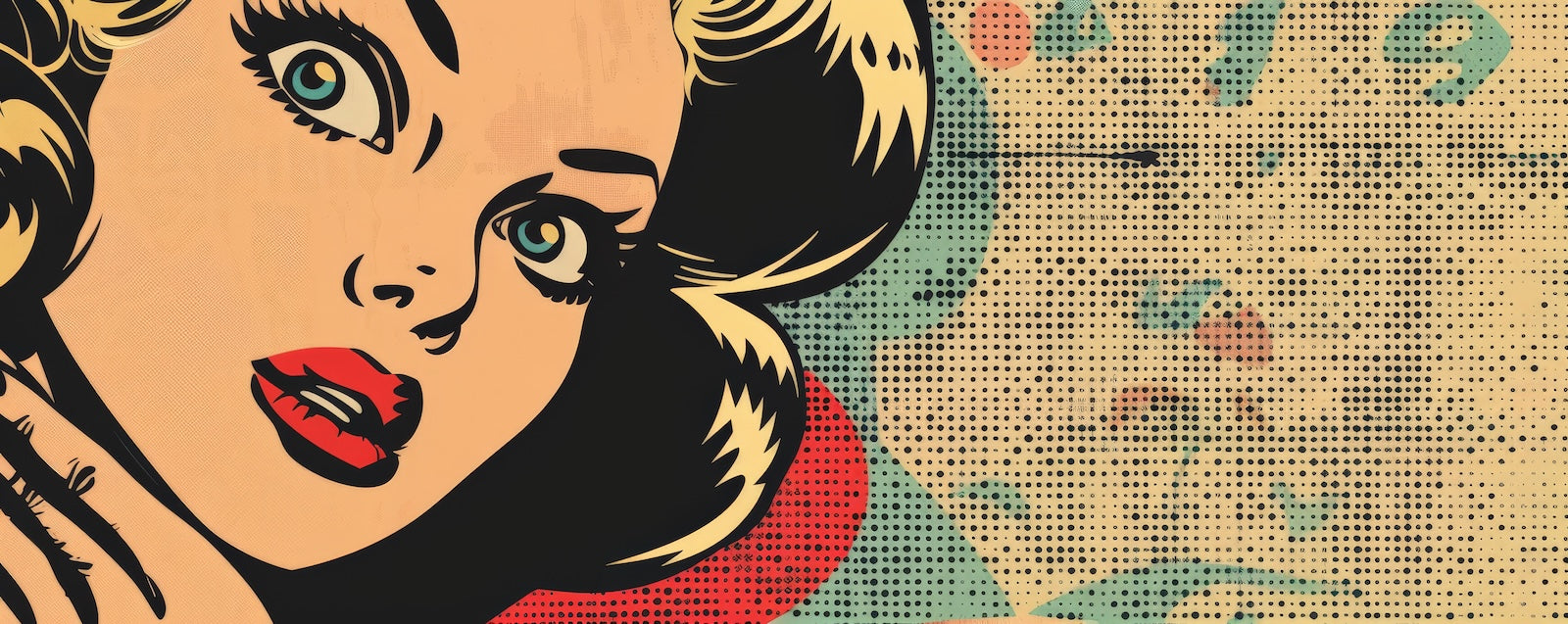 Papier Peint Pop Art - Portrait de Femme Comic