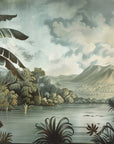 Papier Peint Tropical - Palmiers et Montagnes Peints
