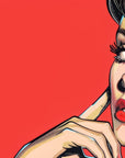 Papier Peint Pop Art - Portrait Rétro Rouge