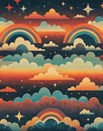 Papier Peint Illustration - Nuages et Arcs-en-Ciel Colorés