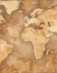Papier Peint Carte du Monde - Vintage Sépia