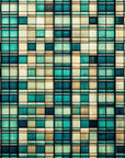 Geometric Wallpaper - Turquoise and Beige Mosaic