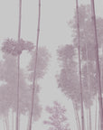 Papier Peint Forêt - Arbres Fins Roses Illustrés