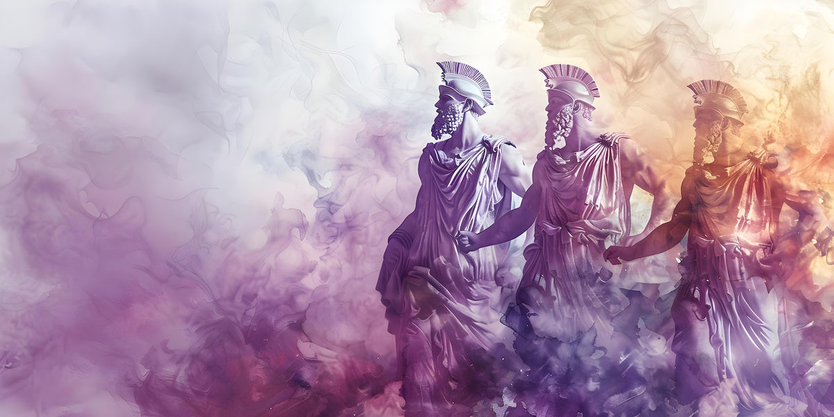 Papier Peint Fantastique - Silhouettes Violettes Aquarelle