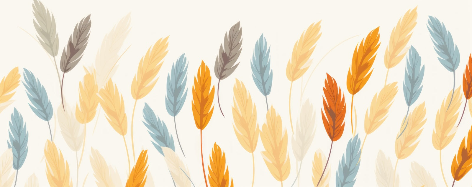 Papier Peint Motif - Feuilles Colorées Illustrées
