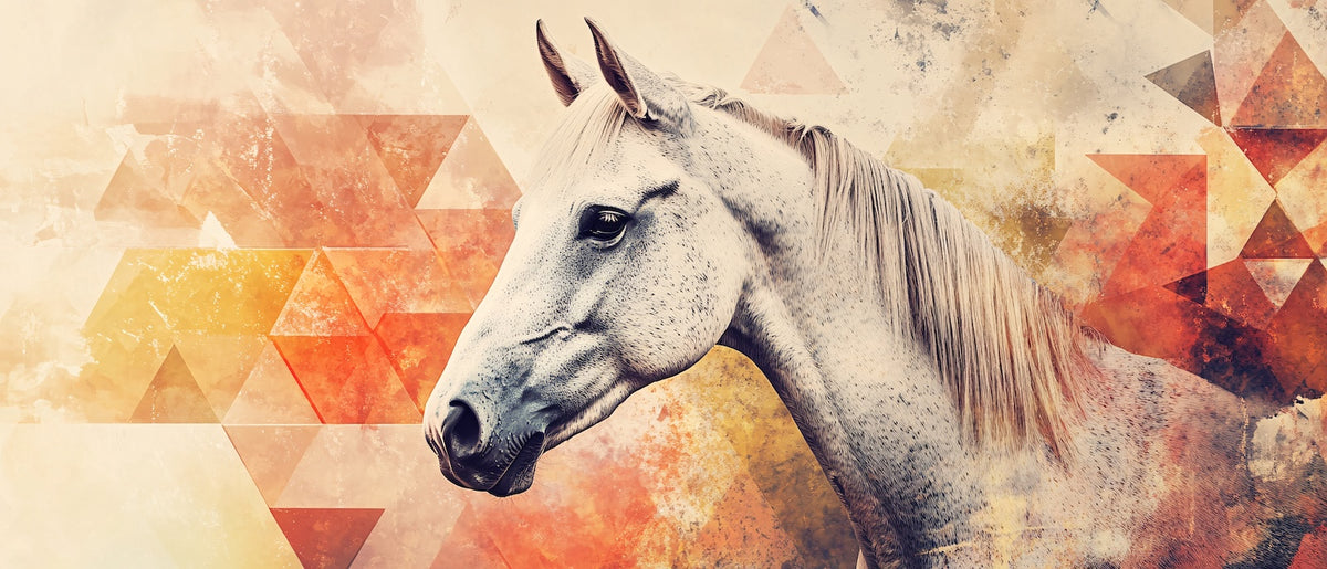 Geometric Horse Orange Animal Wallpaper
