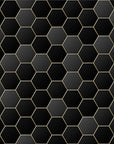 Papier Peint Géométrique - Hexagones Noir et Or