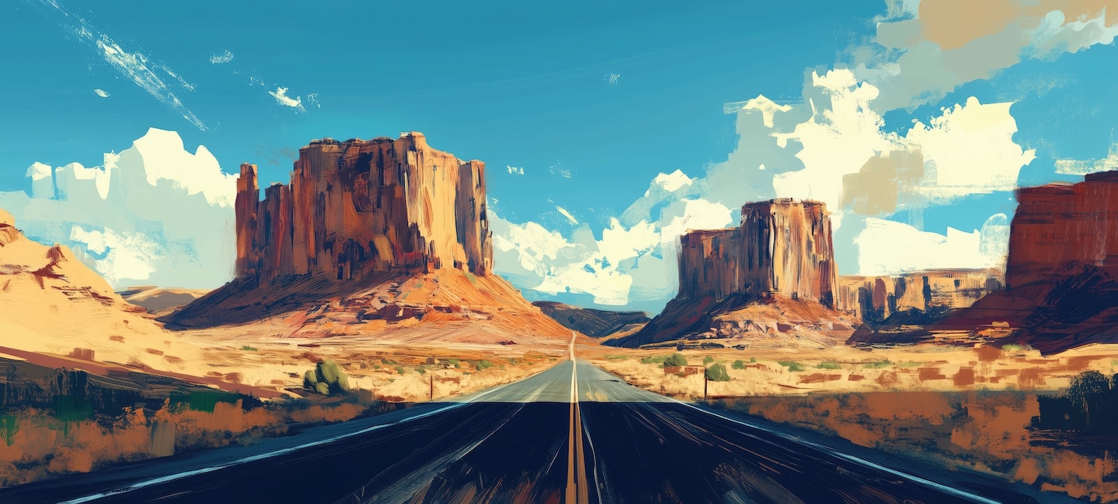 Papier Peint Désert - Monument Valley et Route
