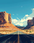 Papier Peint Désert - Monument Valley et Route
