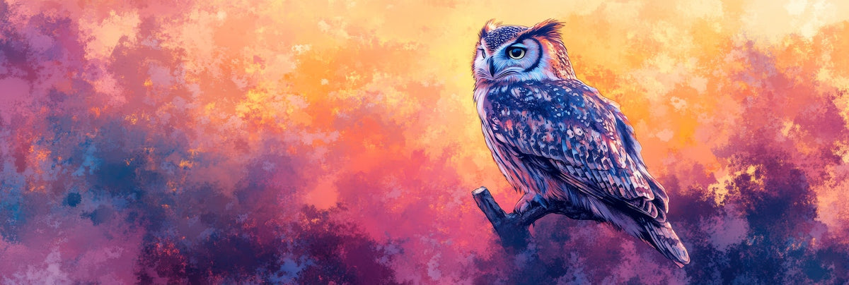 Wallpaper Birds & Raptors - Owl at Sunset
