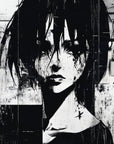 Papier Peint Noir et Blanc - Portrait Street Art