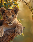 Animal Wallpaper - Lion Cub in Tree