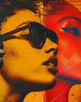 Papier Peint Pop Art - Visages Abstraits Colorés