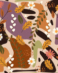 Papier Peint Floral - Marguerites et Feuillage Automnal