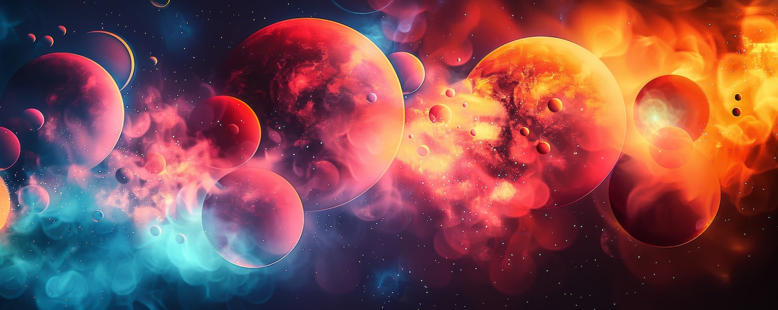 Papier Peint Espace - Galaxie de Feu Orange et Rouge