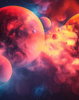 Papier Peint Espace - Galaxie de Feu Orange et Rouge