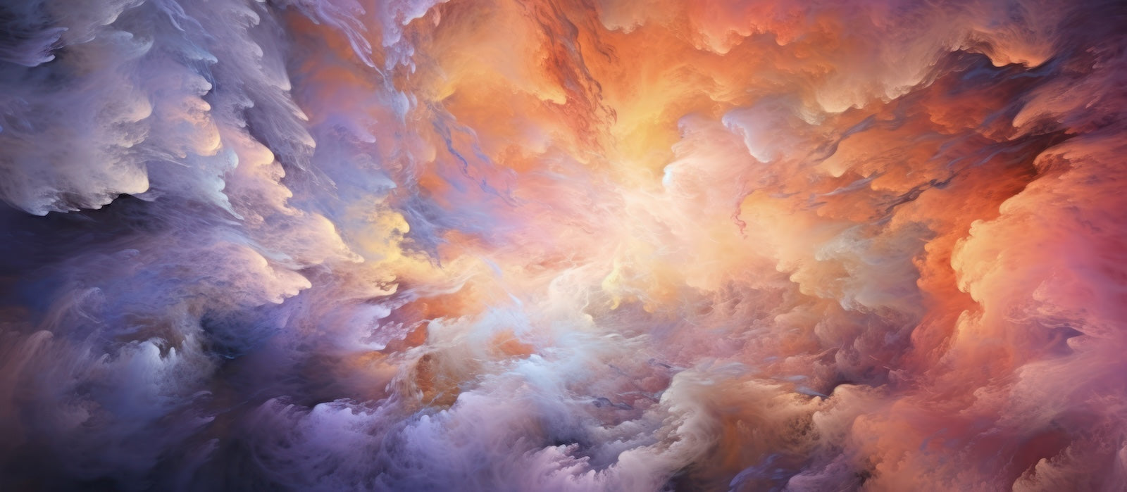 Papier Peint Nuages - Ciel Orageux Orange et Violet