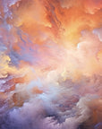 Papier Peint Nuages - Ciel Orageux Orange et Violet