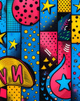 Papier Peint Pop Art - Motifs Memphis Rose et Bleu