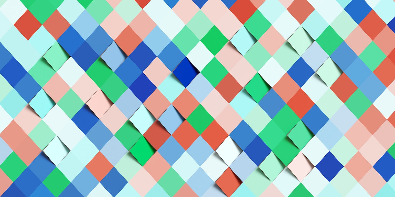 Papier Peint Géométrique - Losanges Multicolores 3D