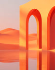 Desert wallpaper - Orange surrealist arches