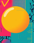Papier Peint Pop Art - Sphère Dorée Fluo
