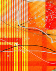 Papier Peint Abstrait - Éclaboussures Vibrantes Rouge et Jaune