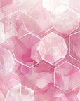 Papier Peint Géométrique - Hexagones Aquarelle Rose