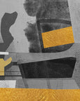 Papier Peint Abstrait - Collage Gris et Or Texturé