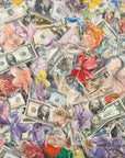 Papier Peint Pop Art - Fleurs et Billets de Dollar