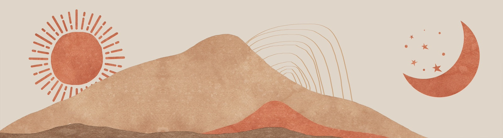 Papier Peint Abstrait - Colline Beige et Arcs Dorés
