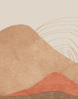 Papier Peint Abstrait - Colline Beige et Arcs Dorés