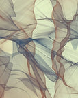 Papier Peint Abstrait - Voiles Filaires Vert Sauge