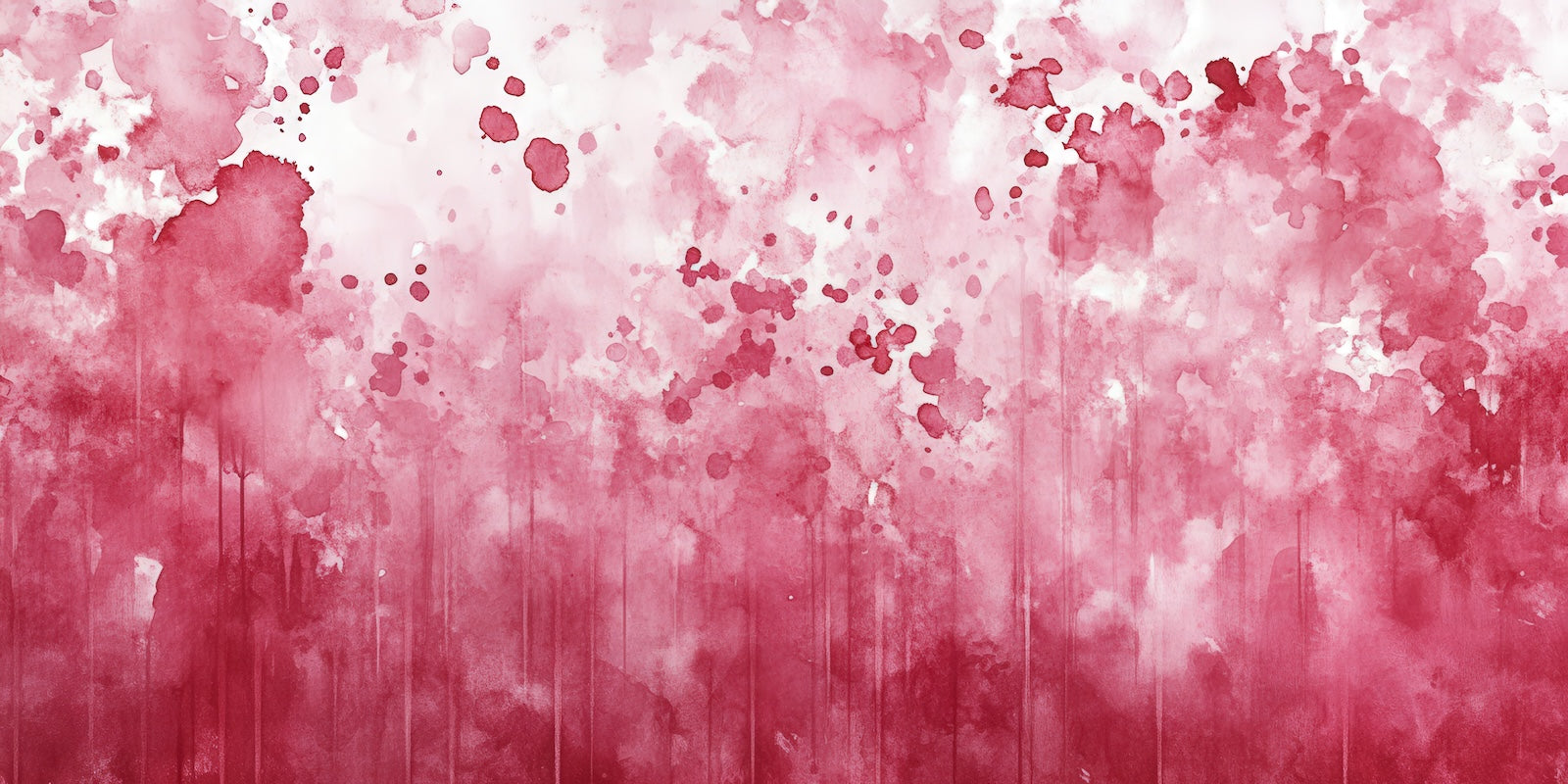 Papier Peint Aquarelle - Éclaboussures Rose Framboise