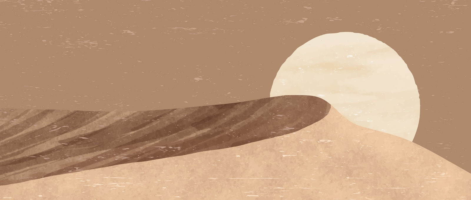Papier Peint Désert - Dune et Grand Soleil Sable