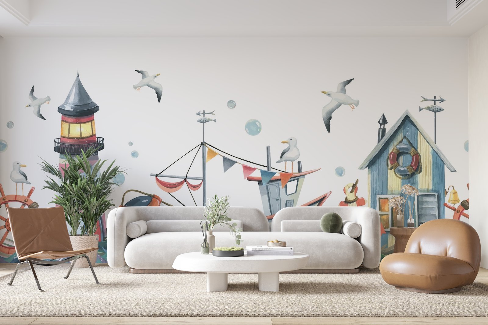 Papier Peint Illustration - Village de Pêcheurs