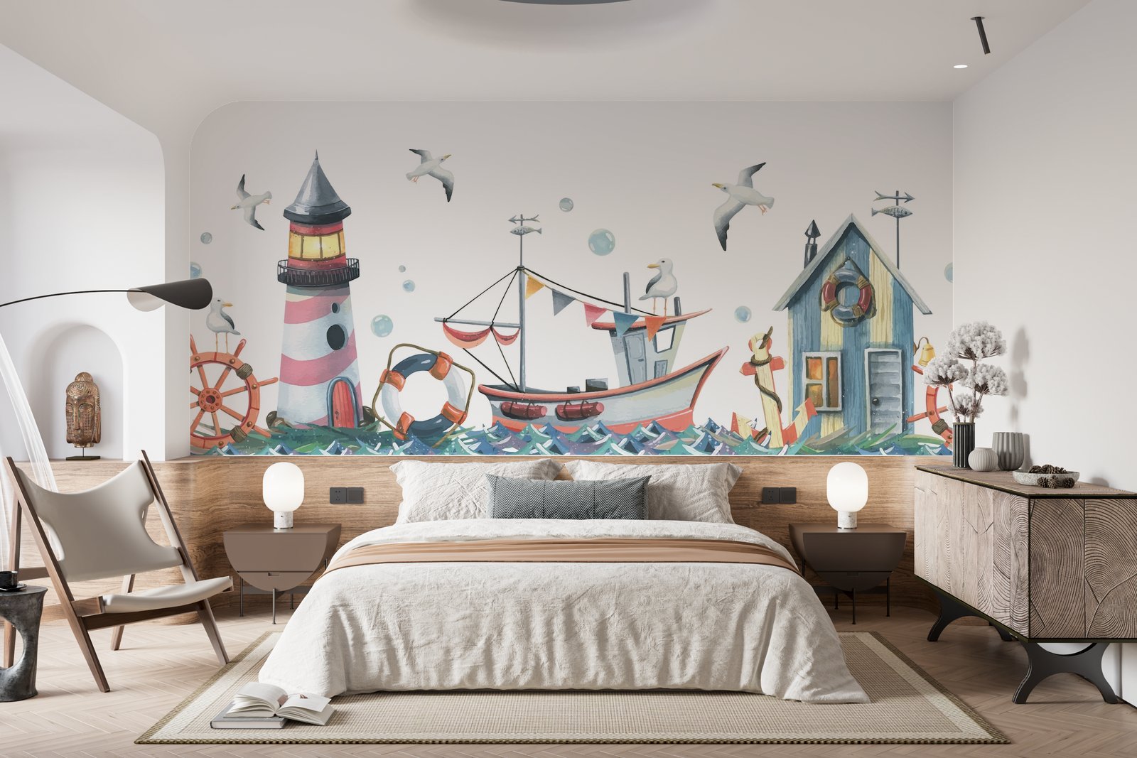 Papier Peint Illustration - Village de Pêcheurs