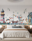 Papier Peint Illustration - Village de Pêcheurs