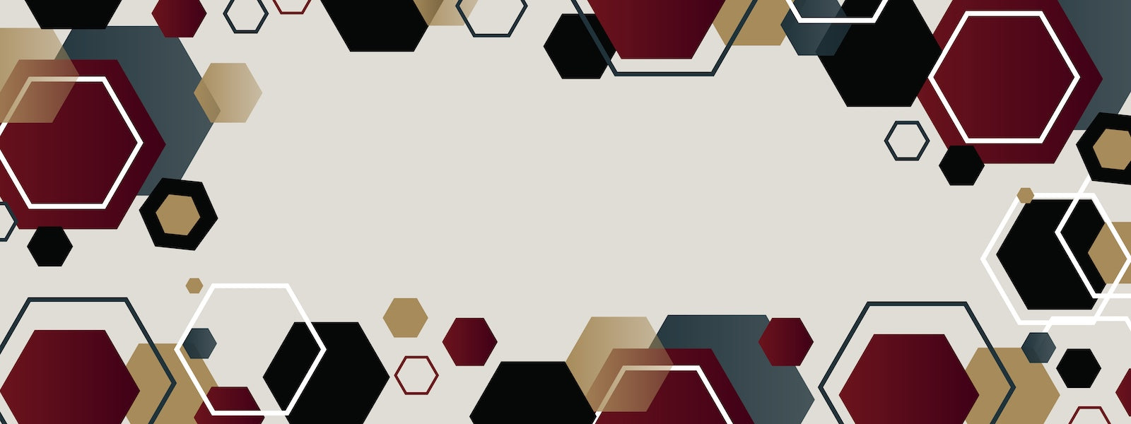 Papier Peint Géométrique - Hexagones Bordeaux et Noir