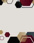 Papier Peint Géométrique - Hexagones Bordeaux et Noir