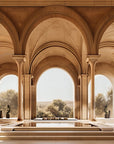 Papier Peint Paysage - Arches en Pierre Dorée