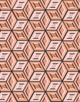 Papier Peint Géométrique - Cubes 3D Terracotta