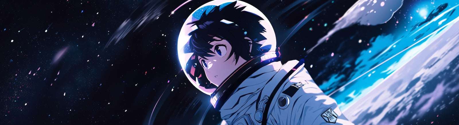 Papier Peint Anime - Astronaute Manga dans l'Espace