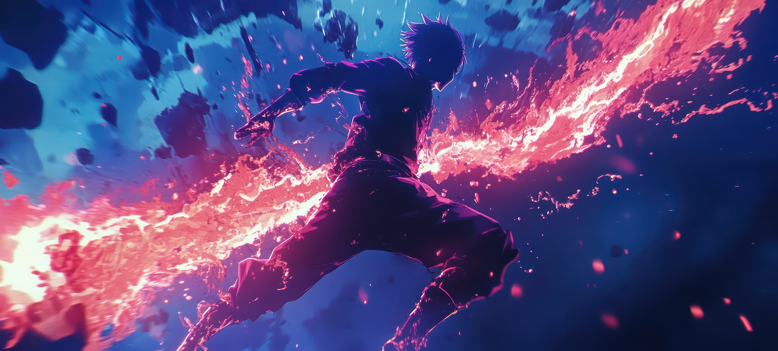 Papier Peint Anime - Guerrier en Combat Explosif
