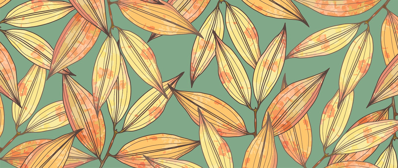 Papier Peint Feuillage - Grandes Feuilles Automnales