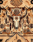 Papier Peint Bohème - Crâne de Bison et Amulettes Tribales