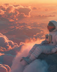 Papier Peint Espace - Astronaute Assis sur les Nuages