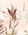 Papier Peint Aquarelle - Feuillage Bordeaux et Beige